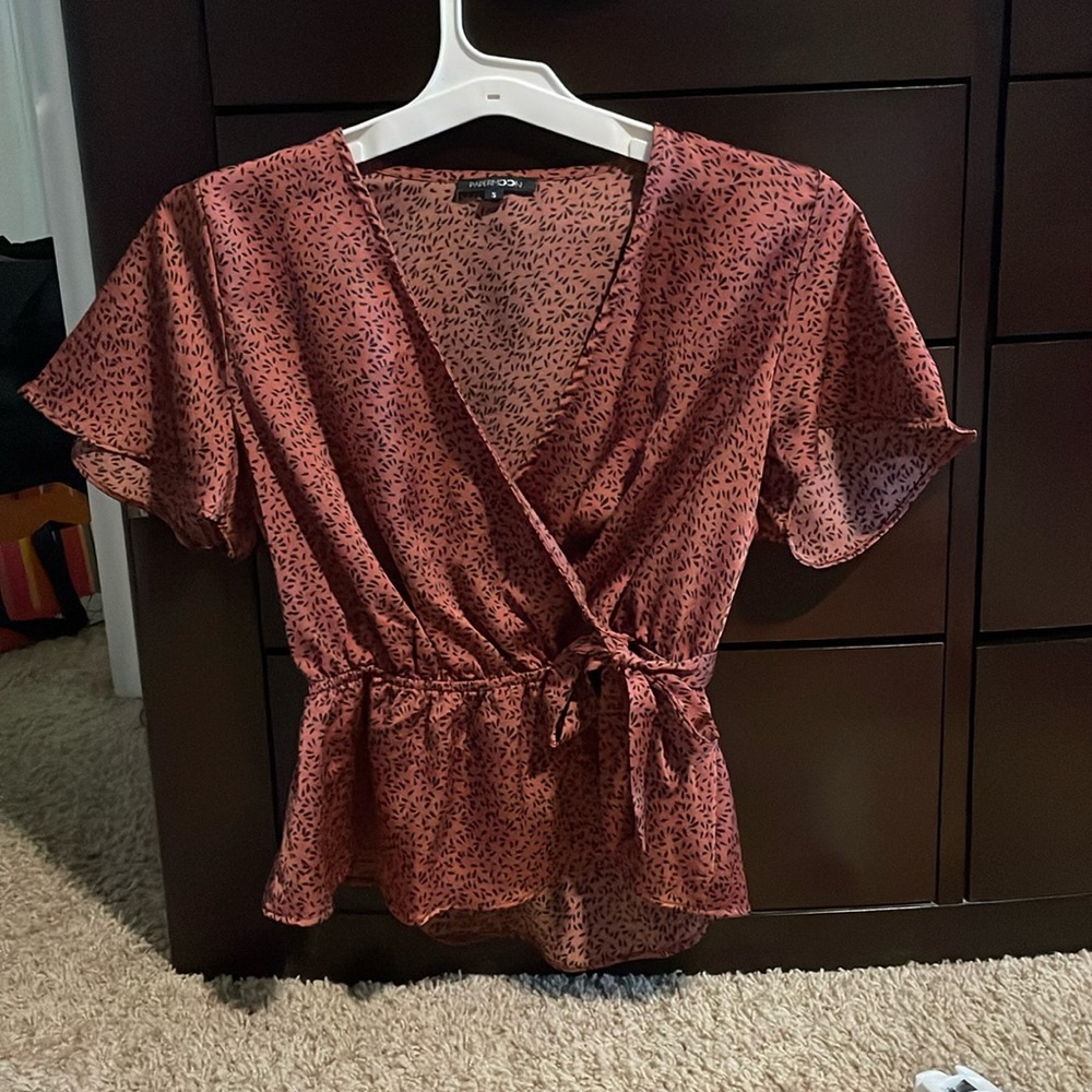 Maroon Wrap Top